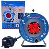 PRZEDŁUŻACZ BĘBNOWY BUDOWLANY DO OGRODU 50M 3x2,5 KABEL LISTWA NA