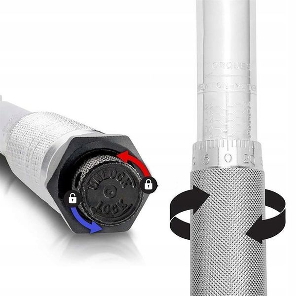 Klucz Dynamometryczny z Blokadą Blokada 5-25 Nm 1/4" Dwukierunkowy z Etui zdjęcie 4