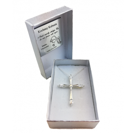 SREBRNY KRZYŻYK OZDOBNY Z CYRKONIAMI SREBRO PRÓBY 925 DOSTĘPNY W RÓŻNYCH KOLORACH zdjęcie 9