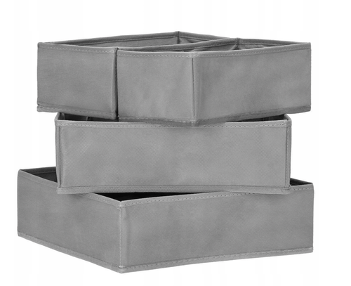 Organizer na bieliznę skarpetki do szuflady garderoby szary komplet 4 szt na Arena.pl