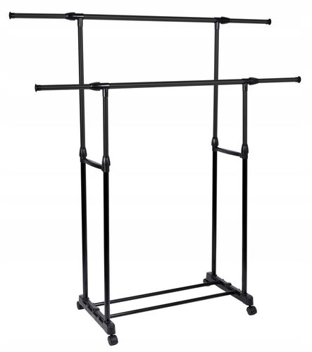 WIESZAK STOJĄCY NA KÓŁKACH PODWÓJNY REGULOWANY WYSUWANY UBRANIA STOJAK na Arena.pl