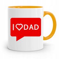 Kubek Żółty Dzień Ojca Dla Taty I Love Dad Prezent Z Nadrukiem Ze Zdjęciem