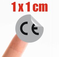SZARA Naklejka Certyfikowane Oznaczenie CE 1x1 cm 5 szt