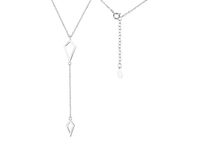 Elegancki rodowany srebrny naszyjnik gwiazd celebrytka krawatka romby romb srebro 925 Z1472N