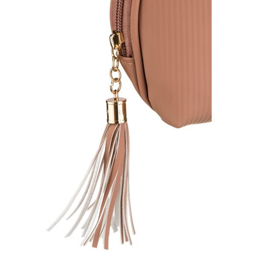 kosmetyczka z materiału syntetycznego w beżowym kolorze, jednokomorowa na Arena.pl