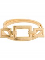 Elegancki pasek damski sprężynka 3 prostokąty kolor złoty