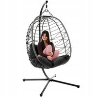 Huśtawka ogrodowa Corta fotel wiszący jednoosobowy do ogrodu składany szary