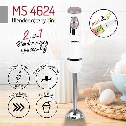 Blender ręczny 2in1 Mesko MS 4624 1000W zdjęcie 8