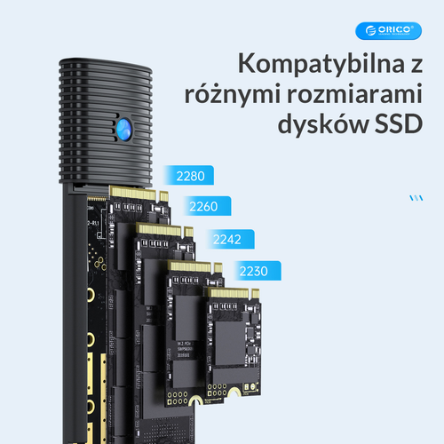 Orico Obudowa dysku M.2 NVMe/SATA 10Gbps czarna na Arena.pl