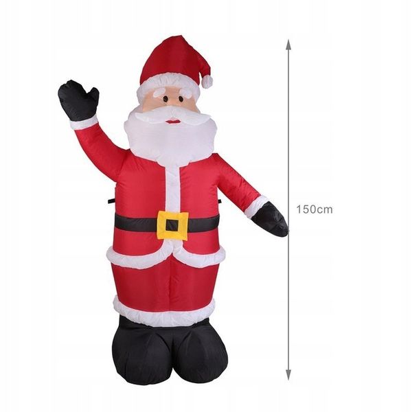 MIKOŁAJ DMUCHANY POMPOWANY ŚWIECĄCY OZDOBA 150cm zdjęcie 3