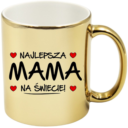 KUBEK ZŁOTY PREMIUM Z NADRUKIEM DLA MAMY PREZENT DZIEŃ MATKI na Arena.pl