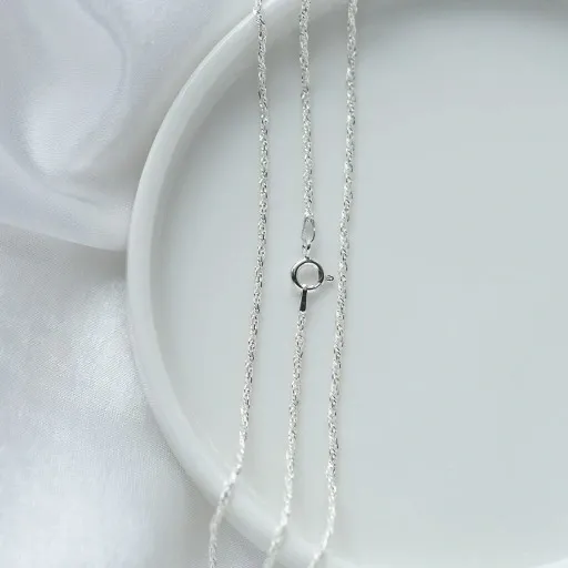 ŁAŃCUSZEK SREBRNY LISI OGON SKR 45 CM PR.925 zdjęcie 2