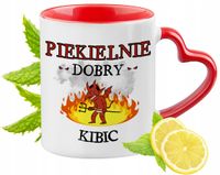 Kubek Dla Kibica Czerwony Z Uszkiem W Kształcie Serca Na Prezent