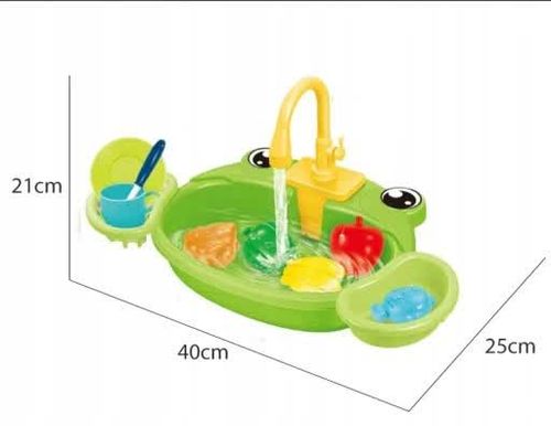 DUŻY ZLEWOZMYWAK AKCESORIA KUCHNIA KRAN LECI PRAWDZIWA WODA ZLEW DLA DZIECI na Arena.pl
