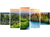 70CM 150CM OBRAZ 5 ELEM RZEKA CLUTHA NOWEJ ZELANDII ŚCIENNY