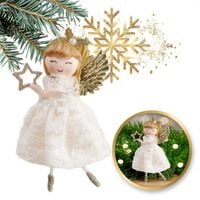 anioł świąteczny z gwiazdką boże narodzenie z pluszu 13cm asn11