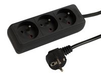 Przedłużacz sieciowy PR-370P 3-Gniazda z uziemieniem 1,5m czarny 3x1,5mm