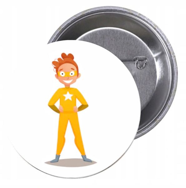 Przypinki buttony SUPER BOHATER znaczki zdjęcie 1