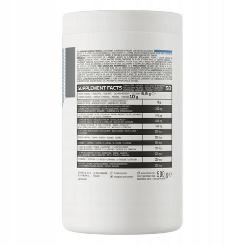 OstroVit PUMP Pre-Workout 500 g POMPA SIŁA AAKG na Arena.pl