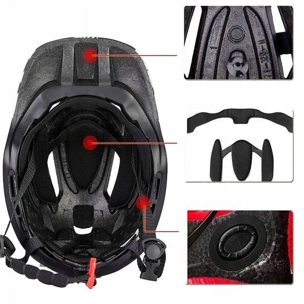 ROCKBROS DZIECIĘCY KAS ROWEROWY Z ODPINANĄ SZCZĘKĄ rozm. S REGULOWANY MTB zdjęcie 3