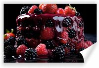Fototapeta kuchenna PREMIUM STRUKTURA ZMYWALANA NA WYMIAR tort z owocami