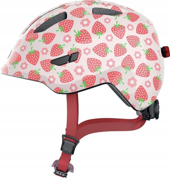 Kask rowerowy dziecięcy ABUS SMILEY 3.0 S 50-55 cm. LED Rose Strawberry zdjęcie 1