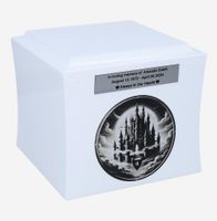 Dream Castle tematyczna urna kremacyjna  Biała / Plakietka