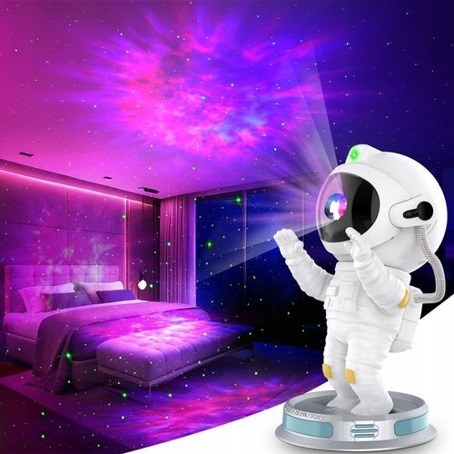 PROJEKTOR GWIAZD ASTRONAUTA LED LAMPKA NOCNA 3D ROBOT DLA DZIECI NA PREZENT na Arena.pl