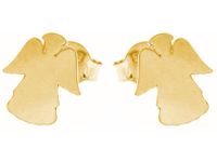 Delikatne pozłacane srebrne gładkie kolczyki celebrytka anioł aniołek angel srebro 925 V026G