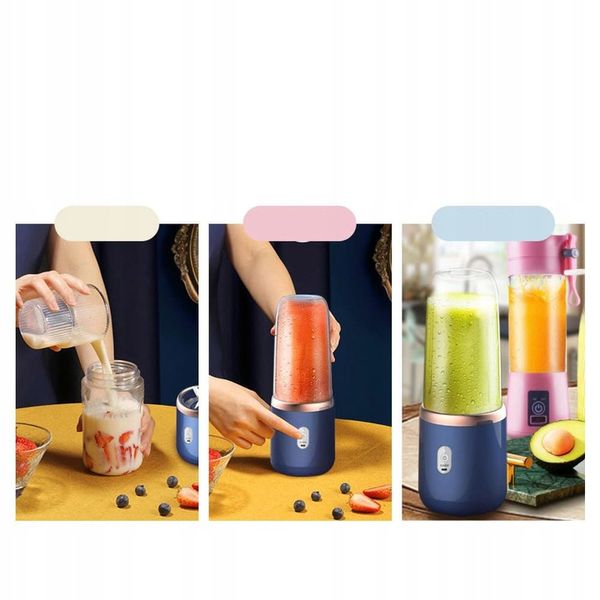 BLENDER KIELICHOWY PRZENOŚNY BEZPRZEWODOWY KEMPING 400ML 2 KUBKI zdjęcie 8