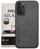 Etui Skórzane DO SAMSUNG GALAXY A52s A52 5G A52s 5G Case + Szkło Czarne