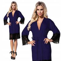 SZLAFROK DAMSKI z wiskozy koronkowy wiązany seksowny Dkaren