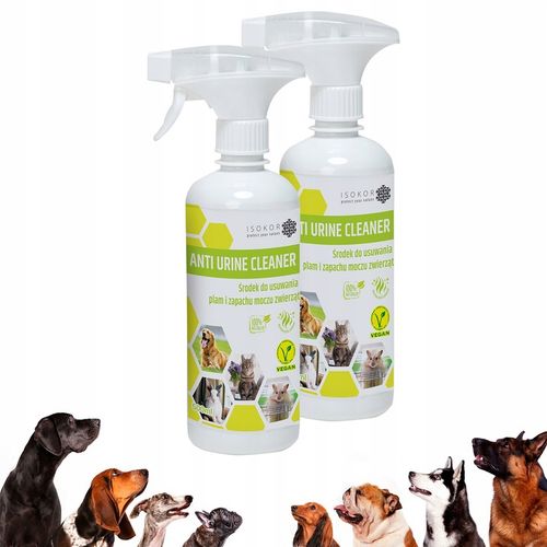 NEUTRALIZATOR POCHŁANIACZ ZAPACHÓW MOCZU PSA 2x 500ml ISOKOR USUWA ZAPACH na Arena.pl