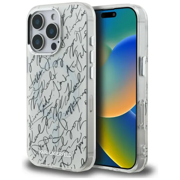etui karl lagerfeld iml karl script pattern magsafe na iphone 16 pro zdjęcie 1