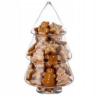 BOMBONIERKA CHOINKA SZKLANY POJEMNIK NA PIERNICZKI DEKORACJA ŚWIĄTECZNA