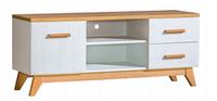 Nowoczesna Szafka RTV 1 Drzwi 2 Szuflady Sosna Anderson 135 cm EVEN DL