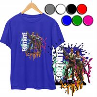 KOSZULKA DZIECIĘCA T-SHIRT Z NADRUKIEM - FORTNITE GRA WZORY - S 122-128