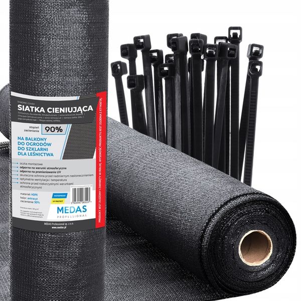 SIATKA CIENIUJĄCA 90% Na płot 1,5x25m grafit UV zdjęcie 1