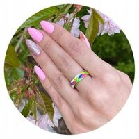 Pierścionek Obrączka KESJA emalia stal 8