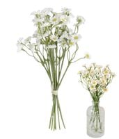 Sztuczne kwiaty stokrotki 12szt zestaw bukiet białe kwiatki dekoracyjne