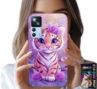 ETUI DO XIAOMI 12T / 12T PRO - SŁODKI TYGRYSEK NA RÓŻOWYM TLE + SZKŁO