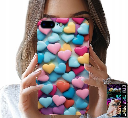 ETUI DO IPHONE ( 7 PLUS ) - KOLOROWE SERCA MOŻLIWOŚĆ PERSONALIZACJI na Arena.pl