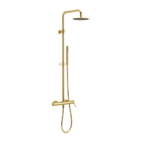 PI zestaw prysznicowy ścienny z deszczownicą 20 cm, złoty połysk