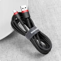 Kabel USB do USB-C Baseus Cafule 2A 3m (czerwono-czarny)