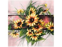 50X50CM SŁONECZNIKI KORALU OBRAZ