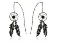 PRZEWLEKANE SREBRNE KOLCZYKI ŁAPACZ SNÓW DREAM