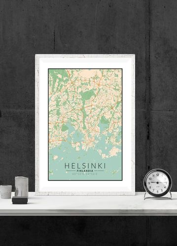 Helsinki mapa kolorowa - plakat 40x50 cm na Arena.pl