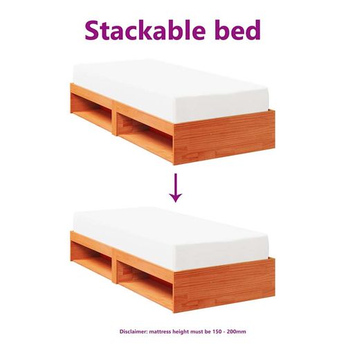 Łóżko dzienne bez materaca, woskowy brąz, 80x200 cm, sosnowe na Arena.pl