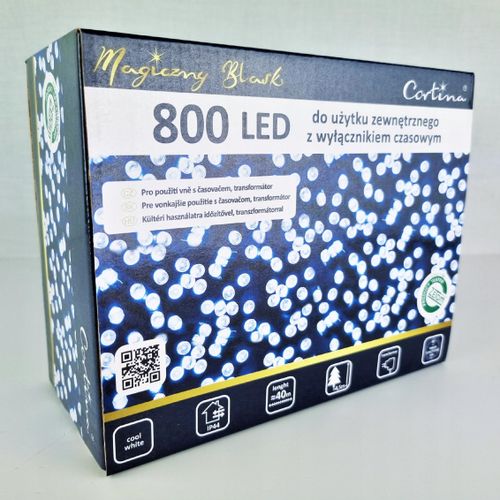 LAMPKI CHOINKOWE 800 LED TIMER ATEST ZEWNĘTRZNE na Arena.pl