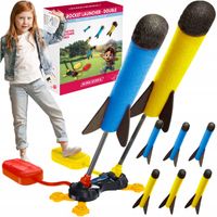 Wyrzutnia Rakiet Piankowych Pompka Katapulta Podwójna dla Dzieci + Rakiety